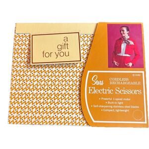 New Vintage Sears Cordless Rechargeable Electric Scissors 25 2182 Sewing Crafts